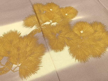 平和屋着物■訪問着　刺繍　松　金彩　正絹　逸品　BAAY8392hj