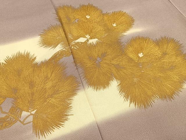 平和屋着物■訪問着　刺繍　松　金彩　正絹　逸品　BAAY8392hj