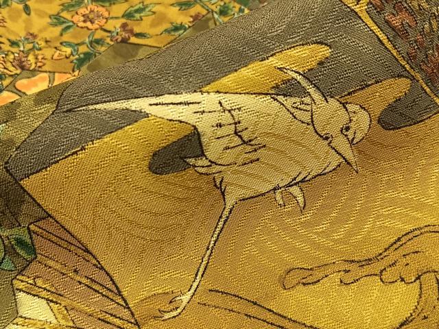 平和屋着物■上質な小紋　花鳥絵皿文　正絹　逸品　BAAY8398hj
