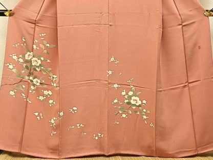 平和屋着物●訪問着　友禅　作家物　白椿　正絹　逸品　BAAY8406hj