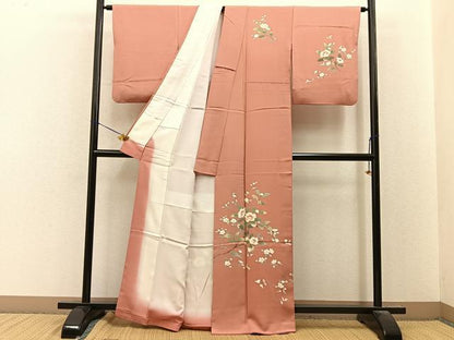 平和屋着物●訪問着　友禅　作家物　白椿　正絹　逸品　BAAY8406hj