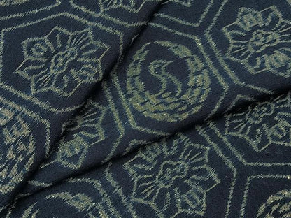平和屋着物●弓浜絣　飛鶴亀甲松文　綿　逸品　BAAY8414hj