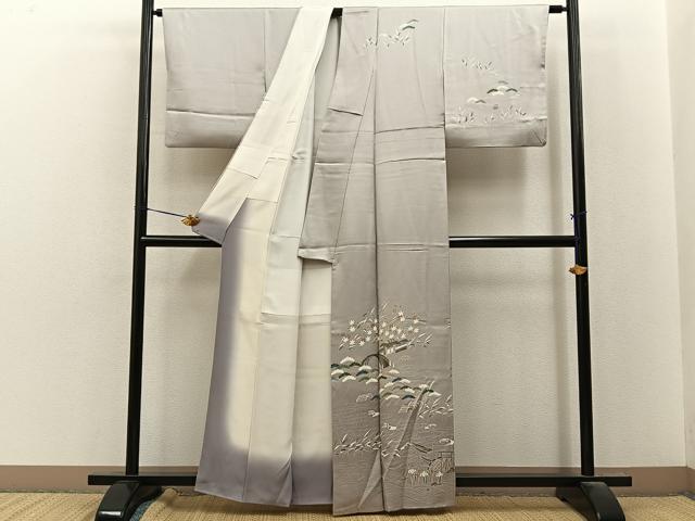 平和屋着物■訪問着　流水風景花文　正絹　逸品　BAAY8416hj