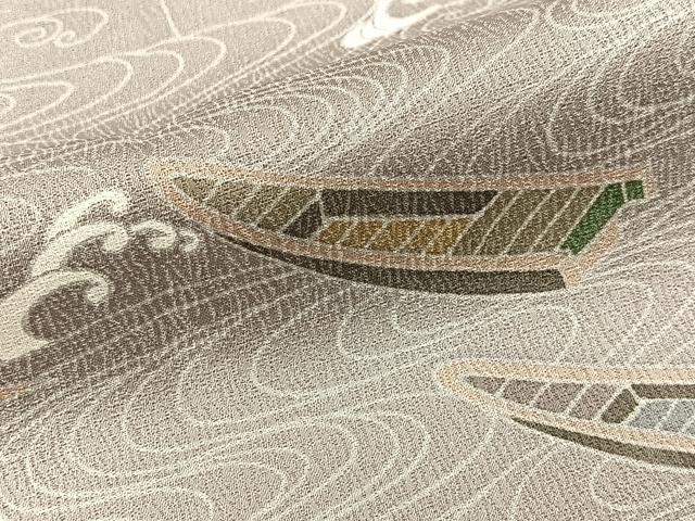 平和屋着物■訪問着　流水風景花文　正絹　逸品　BAAY8416hj