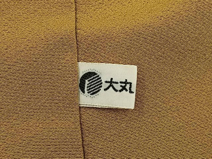 平和屋着物●上質な色無地　山吹茶色　大丸扱い　正絹　逸品　BAAY8423hj