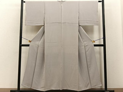 平和屋着物■上質な色無地　亜麻色　正絹　逸品　BAAY8425hj