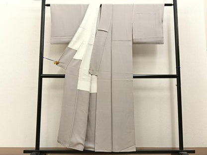 平和屋着物■上質な色無地　亜麻色　正絹　逸品　BAAY8425hj