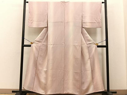 平和屋着物■上質な小紋　縞　暈し染め　正絹　逸品　BAAY8431hj