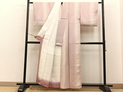 平和屋着物■上質な小紋　縞　暈し染め　正絹　逸品　BAAY8431hj