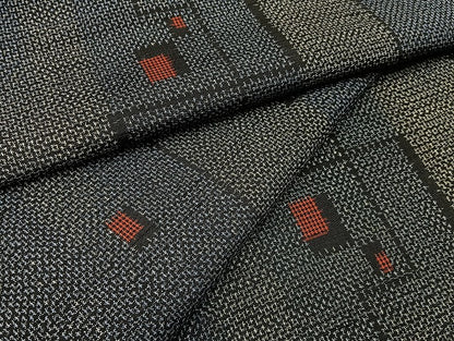平和屋着物■上質な紬　幾何学文様　正絹　逸品　BAAY8433hj