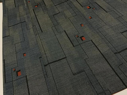 平和屋着物■上質な紬　幾何学文様　正絹　逸品　BAAY8433hj
