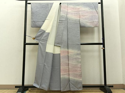 平和屋着物■訪問着　霞文　暈し染め　正絹　逸品　BAAY8435hj