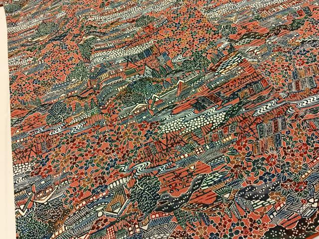 平和屋着物■上質な小紋　型染め　御所解文　鬼しぼ縮緬　正絹　逸品　BAAY8443hj