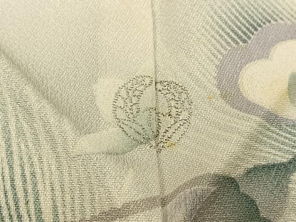 平和屋着物■訪問着　孔雀羽花文　暈し染め　銀彩　正絹　逸品　BAAY8450hj