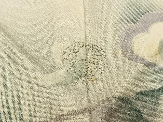 平和屋着物■訪問着　孔雀羽花文　暈し染め　銀彩　正絹　逸品　BAAY8450hj