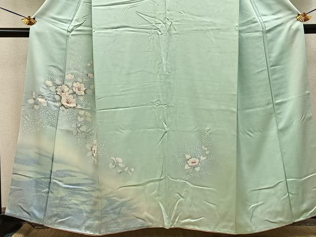 平和屋着物■訪問着　枝花文　暈し染め　ラインストーン　やまと誂製　正絹　逸品　BAAY8459hj