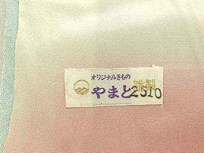 平和屋着物■訪問着　枝花文　暈し染め　ラインストーン　やまと誂製　正絹　逸品　BAAY8459hj