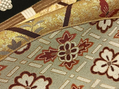 平和屋着物■豪華黒留袖　作家物　駒刺繍　鳳凰扇面花文　金銀彩　正絹　逸品　BAAY8465hj