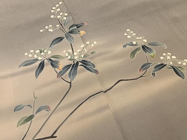 平和屋着物■訪問着　友禅　枝花文　暈し染め　正絹　逸品　BAAY8469hj