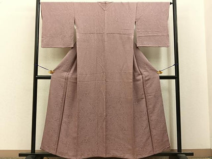 平和屋着物■上質な色無地　辻が花地紋　鴇浅葱色　正絹　逸品　BAAY8472hj