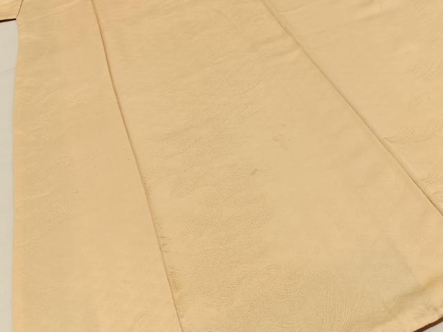 平和屋着物■上質な色無地　立波地紋　蜂蜜色　正絹　逸品　BAAY8475hj