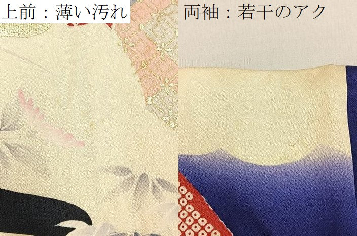 平和屋着物■豪華振袖　駒刺繍　雪輪花鳥文　暈し染め　金彩　正絹　逸品　BAAY8481hj