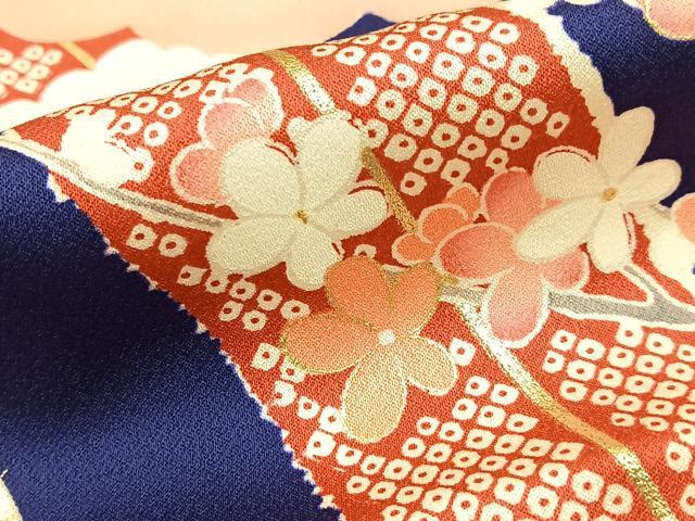 平和屋着物■豪華振袖　駒刺繍　雪輪花鳥文　暈し染め　金彩　正絹　逸品　BAAY8481hj