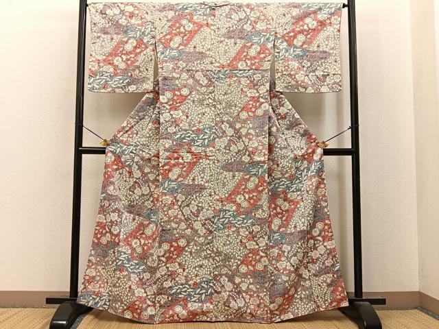 平和屋着物■上質な小紋　辻が花　正絹　逸品　BAAY8483hj