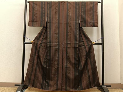 平和屋着物■本場染大島紬　吉祥花間道　正絹　逸品　BAAY8484hj