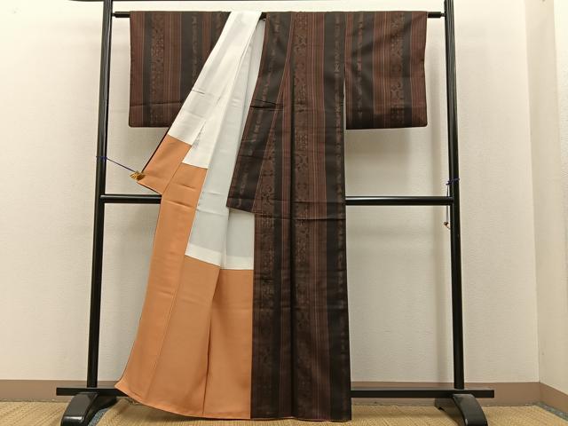 平和屋着物■本場染大島紬　吉祥花間道　正絹　逸品　BAAY8484hj