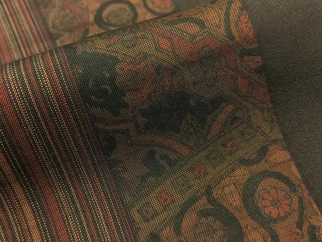 平和屋着物■本場染大島紬　吉祥花間道　正絹　逸品　BAAY8484hj