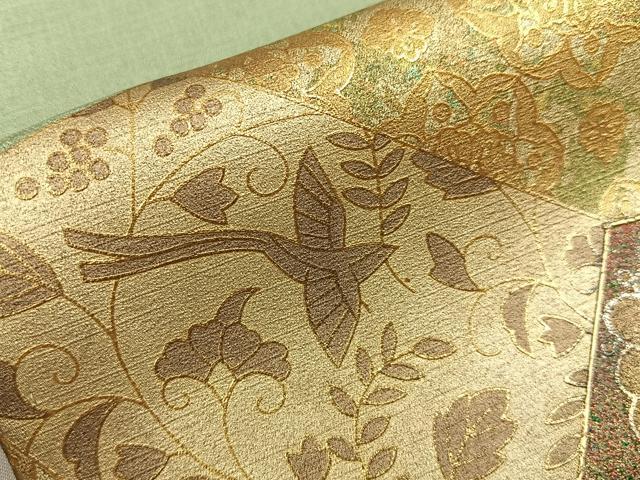 平和屋着物●訪問着　花鳥文　暈し染め　金銀彩　正絹　逸品　BAAY8485hj