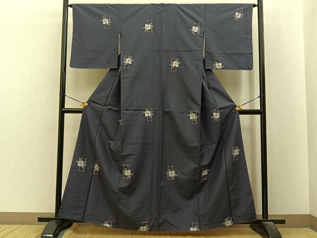 平和屋着物■上質な紬　椿　正絹　逸品　未使用　BAAY8490hj