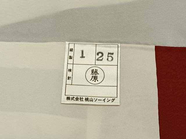 平和屋着物●豪華振袖　駒刺繍　飾花文　黒地　金彩　正絹　逸品　BAAY8492hj