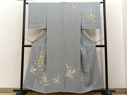 平和屋着物●訪問着　御所車花絵巻文　金彩　大丸扱い　正絹　逸品　未使用　BAAY8494hj