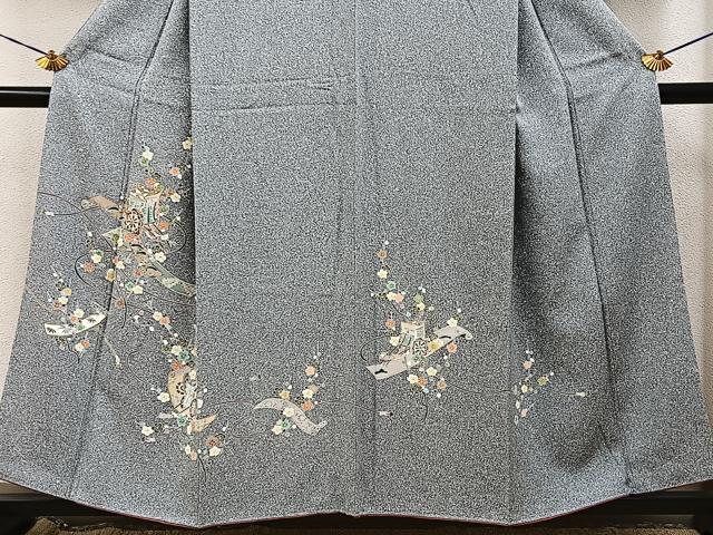 平和屋着物●訪問着　御所車花絵巻文　金彩　大丸扱い　正絹　逸品　未使用　BAAY8494hj