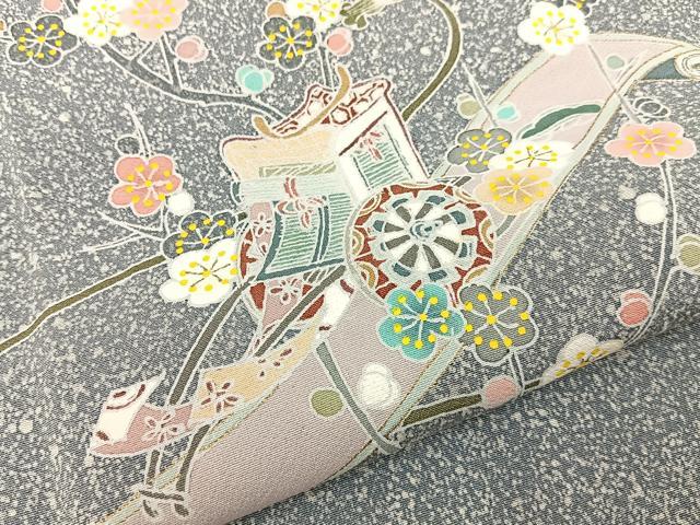 平和屋着物●訪問着　御所車花絵巻文　金彩　大丸扱い　正絹　逸品　未使用　BAAY8494hj