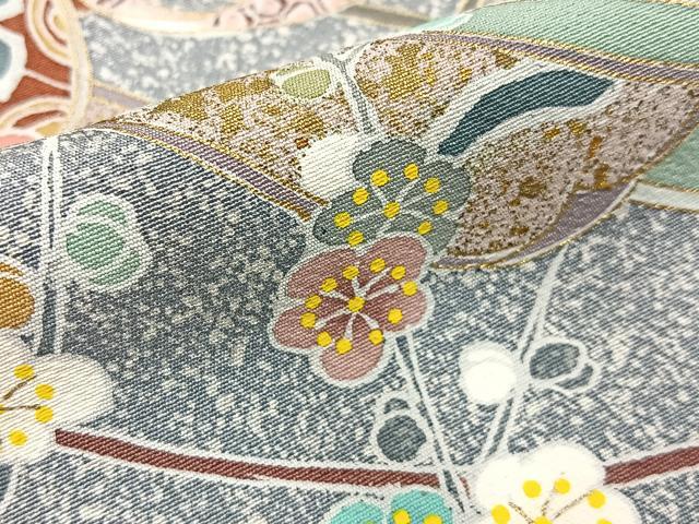 平和屋着物●訪問着　御所車花絵巻文　金彩　大丸扱い　正絹　逸品　未使用　BAAY8494hj