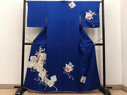 平和屋着物■訪問着　色紙吉祥花文　正絹　逸品　BAAY8498hj