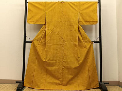 平和屋着物■上質な紬　十字絣　正絹　逸品　未使用　BAAY8502hj