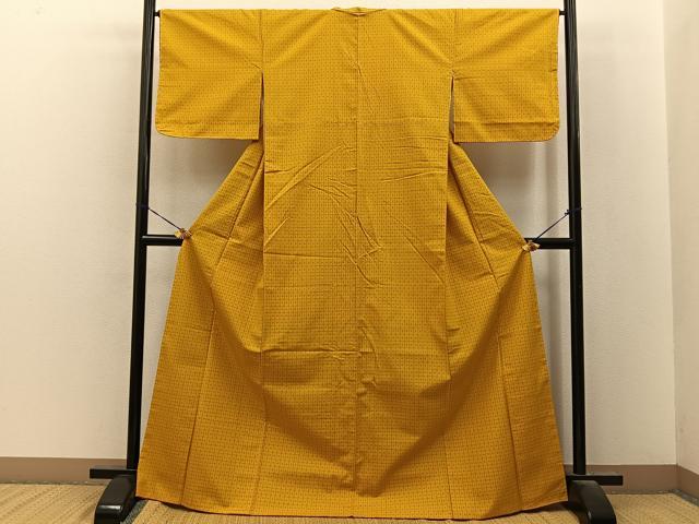平和屋着物■上質な紬　十字絣　正絹　逸品　未使用　BAAY8502hj