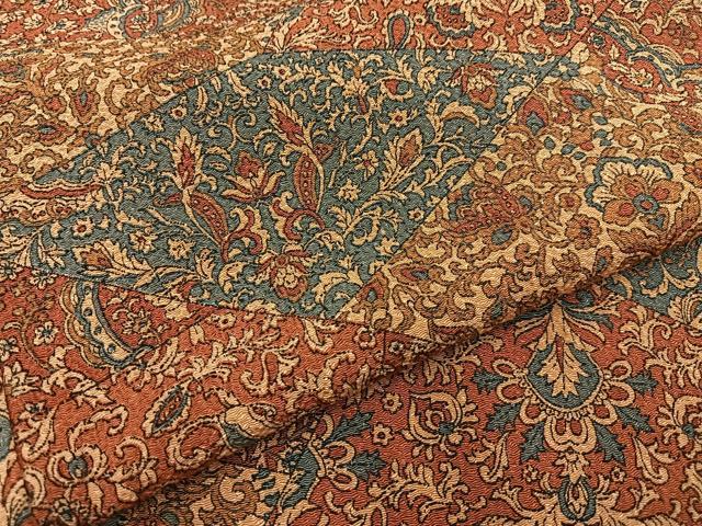 平和屋着物■小紋　切嵌更紗花文　鬼しぼ縮緬　さんび謹製　洗える着物　BAAY8506hj