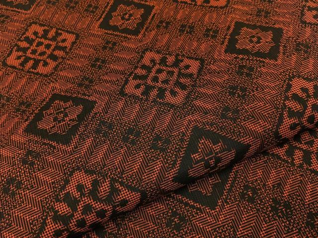 平和屋着物■本場村山大島紬　アンサンブル　菱吉祥文　正絹　逸品　BAAY8516hj