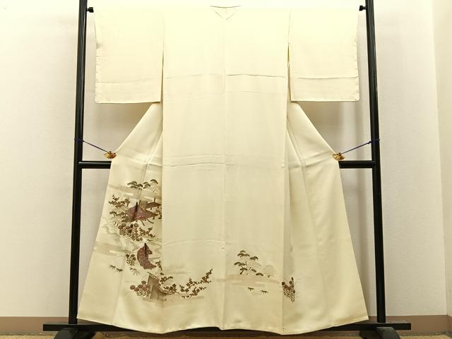 平和屋着物■中国三大刺繍　スワトウ刺繍　色留訪問着　平安人物文　金彩　正絹　逸品　未使用　BAAY8530hj