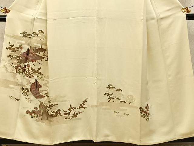 平和屋着物■中国三大刺繍　スワトウ刺繍　色留訪問着　平安人物文　金彩　正絹　逸品　未使用　BAAY8530hj
