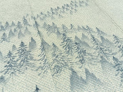 平和屋着物●訪問着　総絞り　樹林文　正絹　逸品　BAAY8532hj