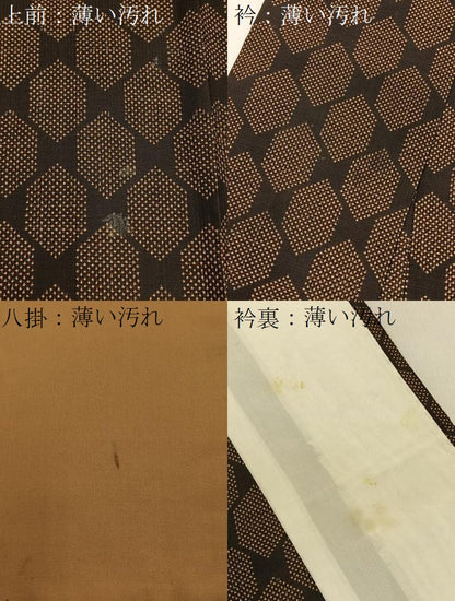 平和屋着物■本場大島紬　背抜き仕立て　7マルキ　吉祥文　正絹　逸品　BAAY8535hj