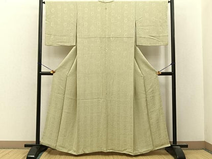 平和屋着物●上質な色無地　動物花地紋　蒸栗色　正絹　逸品　BAAY8540hj
