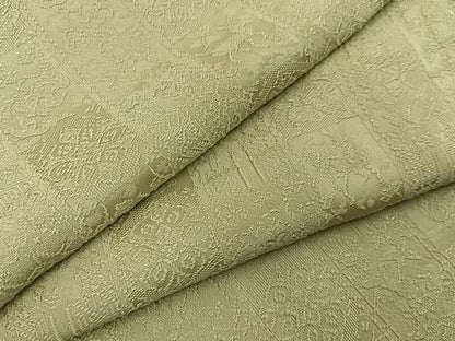 平和屋着物●上質な色無地　動物花地紋　蒸栗色　正絹　逸品　BAAY8540hj