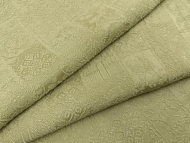 平和屋着物●上質な色無地　動物花地紋　蒸栗色　正絹　逸品　BAAY8540hj